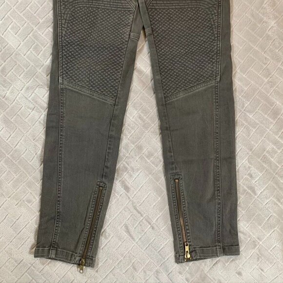 Closed Womens 27 Denim Jeans Army Olive Green Moto Skinny Zip Ankle Low Rise - Picture 3 of 10